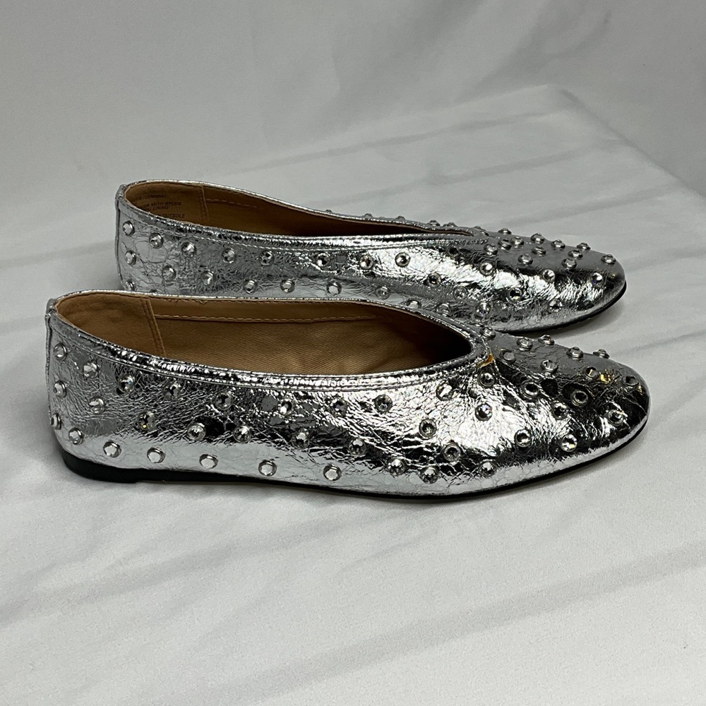 Steve Madden Metallic Clear Studded Flats